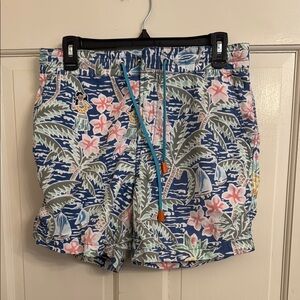 Tori Richard Blue and Pink Patterned Swim Shorts size 30
